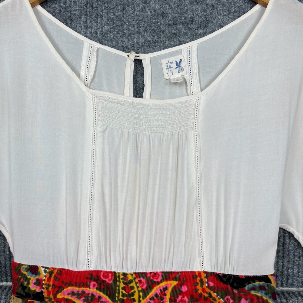 Edme & Esyllte Dress Womens 0 Easy As Pie Paisley Floral Corduroy Boho Pockets - Picture 3 of 9